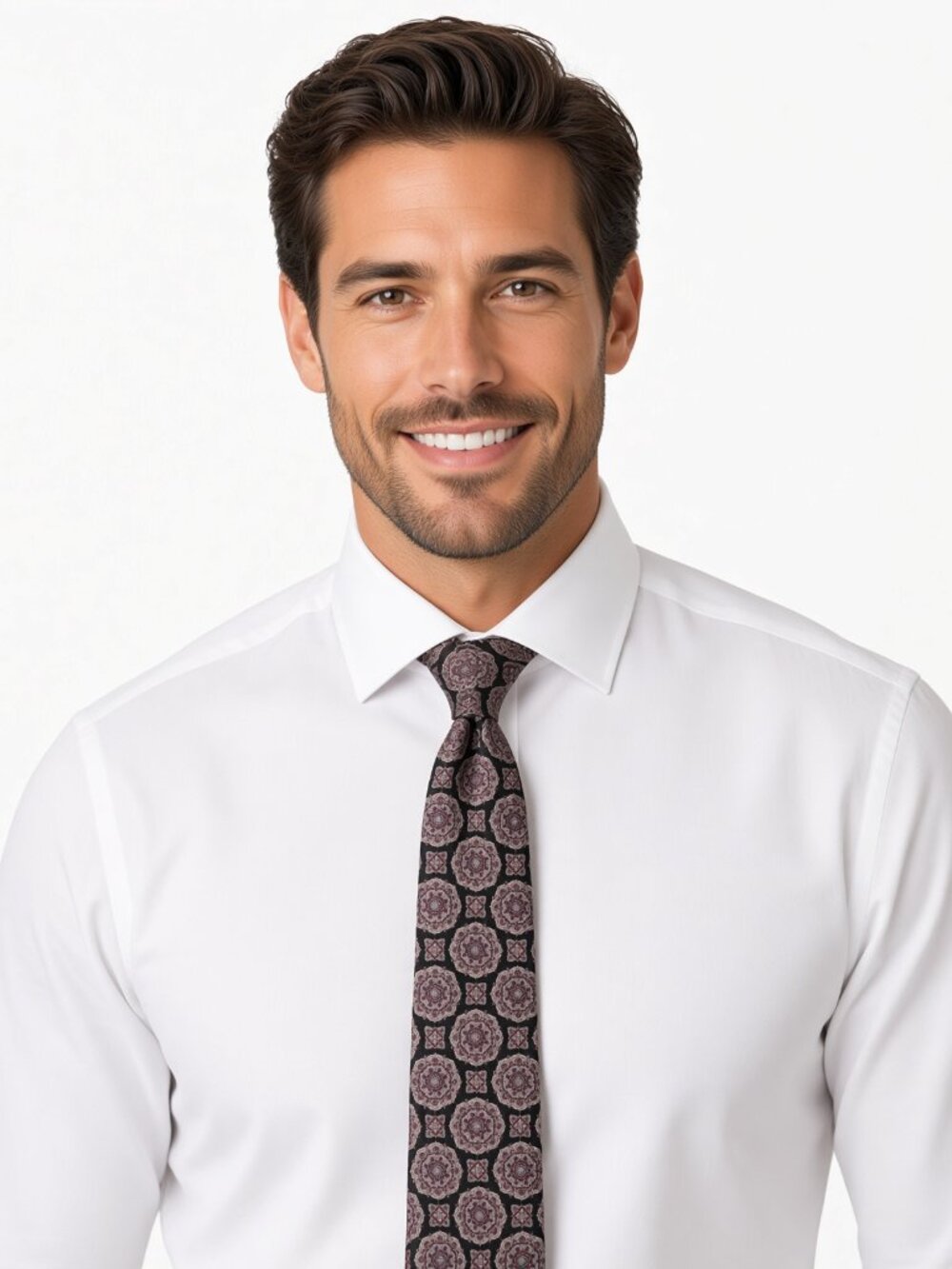 Stafford Executive Black Wine Medallion Tie